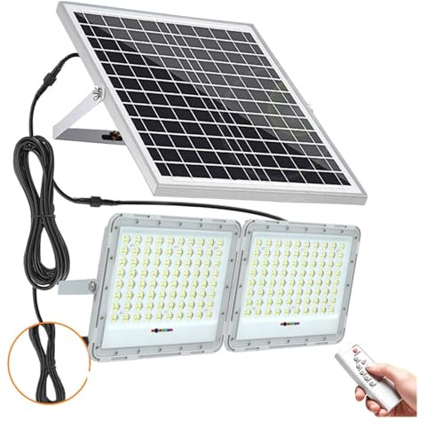 800W 2head LED lumière solaire extérieure projecteur LED télécommande étanche for jardin chemin rue mur solaire paysage projecteur