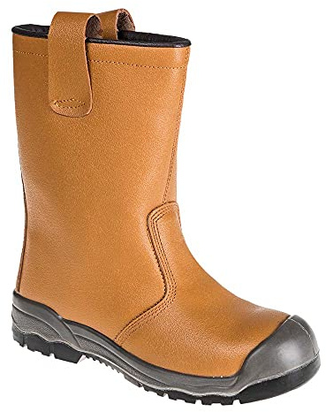 Portwest FW13 Steelite Rigger Sicherheitsstiefel Schützende Stahlkappe Bau | Hellbraun, 46, S1P EN ISO 20345, Ölresistente Sohle, Rutschfest, Zehenschutzkappe, Rutschhemmend