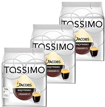 Tassimo Jacobs Espresso, Lot de 3, 3 x 16 T-Discs