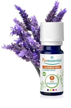 Puressentiel Olio Essenziale di Lavanda Vera 100% Puro e Naturale. OEBBD (Olio Essenziale Botanicamente e Biochimicamente Definito), Proveniente da Agricoltura Biologica, Vegan e Cruelty Free, 10 ml