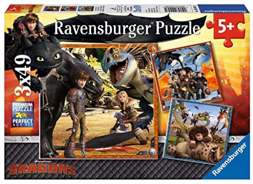 Ravensburger Kinderpuzzle 09258 - Drachenreiter - 3 x 49 Teile