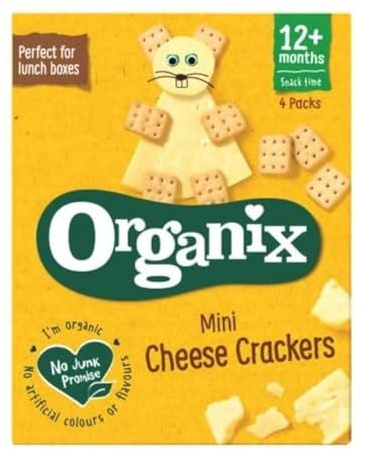Organix Mini Cheese Crackers, 4 x 20g