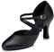 MINITOO Women Dance Shoes Closed Toe Party Evening Wedding Pumps with Ankle Strap L188 Black UK 6
