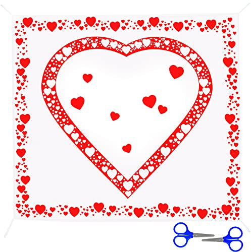 Belle Vous Herz zum Ausschneiden Hochzeit’s Deko - L2 x B1,8m - Großes Rotes Hochzeitsherz zum Ausschneiden Hochzeitsgeschenke für Brautpaar mit 2 Paar Scheren - Deko Hochzeit Spiel & Foto-Hintergrund