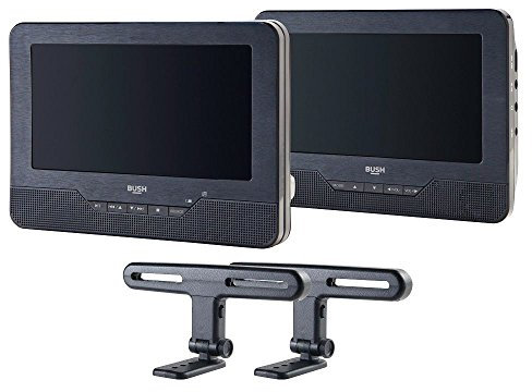 Bush 9 Inch Dual Screen In Car DVD Player - Black