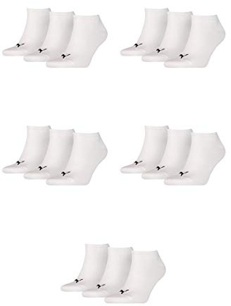 PUMA Socken 15 PAAR Invisible Sneakers Damen, Herren (5x 3er Pack) (Weiß (300 white), 39-42 (6-8 UK))