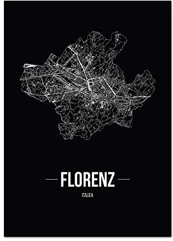 JUNIWORDS Stadtposter - Wähle Deine Stadt - Florenz - 30 x 40 cm Poster - Schrift B - Schwarz