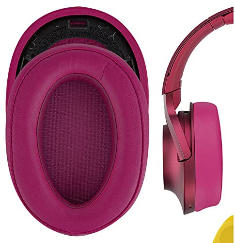 Geekria Replacement Ear Pads Compatible with Sony MDR-100ABN, WH-H900N Headphones, Ear Cushions (Bordeaux Red)
