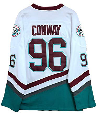 Gmjay Charlie Conway # 96 Mighty Ducks Eishockey Trikot Movie Hockey Weiß Genähte Buchstaben Zahlen S-XXXL,L