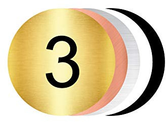 Signalétique.biz France - Plaque Gravée Boite Aux Lettres - Numéro de Maison à Personnaliser - Diamètre 6 cm - Aspect Or Brossé avec Écriture Noir