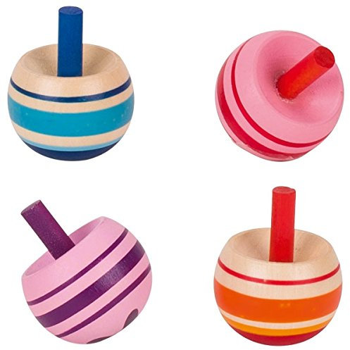 Ameisenkeks ® Wendekreisel 4 x Stehauf-Kreisel Pastellfarbe aus Holz