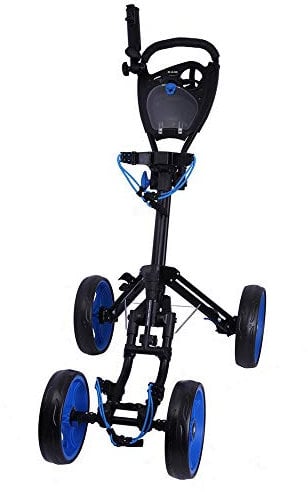 Ram Golf Deluxe FX 4 Wheel Golf Trolley - Black/Blue
