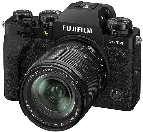 FUJIFILM X-T4 Appareil Photo Numérique (26,1 Megapixel, X-Trans CMOS 4 Sensor, 7,6 Cm Touch-LCD) + XF18-55mmF2.8-4 R LM OIS Objectif Kit, Noir
