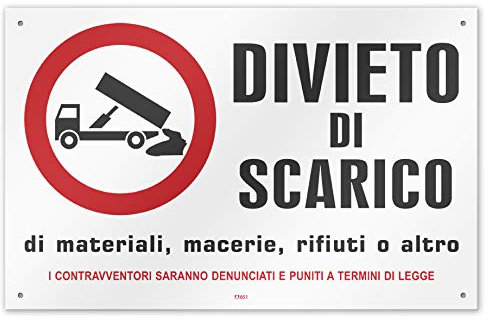 Cartello DIVIETO di SCARICO (Orizzontale)