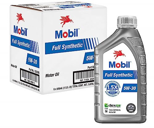 Mobil Full Synthetic Motor Oil 5W-30, 1 Quart (6-pack)