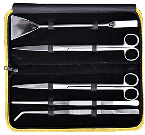Aquarium Terrarium Set Wasserpflanzen Pinzetten Scheren Kiesspatel für die Aquarium Pflege mit Etui AQ1