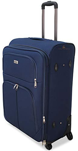 ORMI trolley valigia espandibile grande capiente da stiva standart 20 23 Kg adatta per tutti compagnie aree per qualsiasi viaggio con 4 Ruote (Blu, XL (74x30x46))