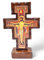 La Balestra Kruzifix San Damiano aus Holz – mit Sockel – hergestellt in Umbria Italien – (21 x 14 cm)