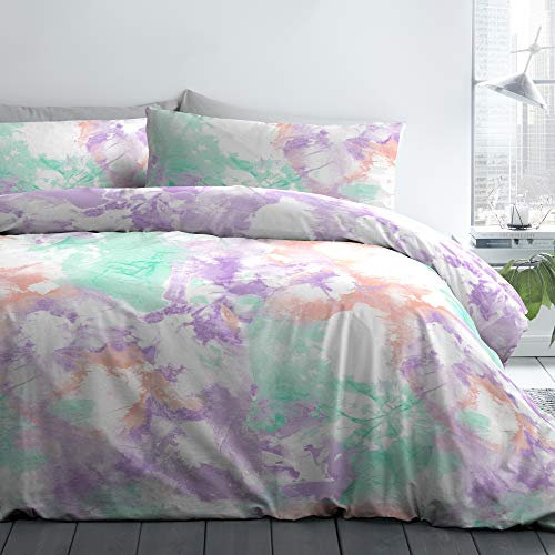 Fusion - Tie-Dye – pflegeleichtes Bettbezug-Set – Einzelbett, Mehrfarbig