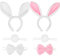 FRCOLOR Hasenohren Haarreif Bunny Ohren Haarreif Cosplay Kostüm Set Stirnband Fliege Cosplay Set für Kinder Erwachsene Karneval Party 6 Stück