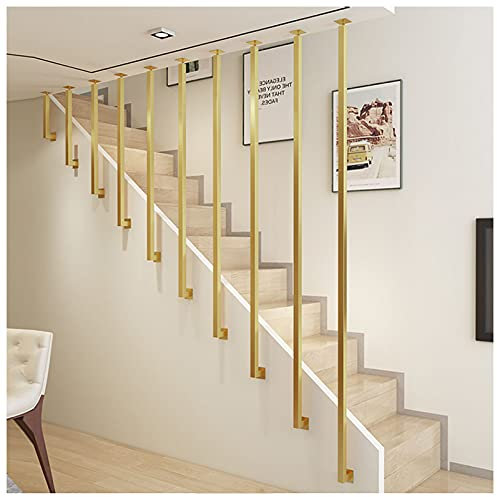 Treppengeländer Wandhandlauf Handläufe für Treppen Treppengeländer, Treppen Indoor Outdoor Steps - Treppengeländer, Handläufe für behinderte ältere Kinder Gold Metall Schmiedeeisen Externe Außenwan