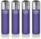 Original Clipper Feuerzeuge Einfarbig 4er Set (z.B. Soft Touch, Crystal, Metalic, solid Fluro) + 1 Clipper DHOBIA Feuerzeug GRATIS (Crystal Rainbow Dunkel Lila)