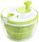 Jebblas 5L Salad Spinner,Household Fruit Dehydrator Drainer,Plastic,Large Capacity,with Clear Serving Bowl, Colander Basket, Smart-Lock Lid, Easy Drain System, Non-Slip Base,Green
