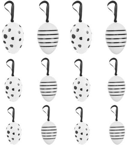 Abaodam DIY Ostereier 24 Stück Hängende Dekorationen Aus Kunststoff Für Ostern Party Wand Tür Baum Anhänger Wiederverwendbar