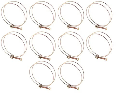 10Pezzi Fascette per Tubi a Doppio Filo, Clip per Tubo Flessibile Acqua Regolabile a Doppio Filo, Pinze per Tubi di Zinco Placcatura del Tubo di Fissaggio Idraulico(100mm（94-100）)