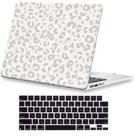 for MacBook Air 13.6 inch Case 2022 2023 2024 2025 Release M4 A3240 M3 A3113 M2 A2681 with Touch ID, Plastic Laptop Hard Shell Case & Keyboard Cover for M4 M3 M2 MacBook Air 13.6, Leopard Print