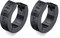 Nordischer Wikinger Hoop Ohrring Herren - Amulett Schutz Schmuck Geschenke Edelstahl Herren Ohrstecker mit Nordic Elder Futhark Runen,Schwarz,1 Paar,