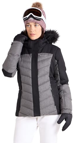 Mountain Warehouse Pyrenees Womens Padded Ski Jacket - Waterproof Ladies Winter Coat, Breathable, Adjustable Fit, Detachable Hood Snowskirt, Air Vents -for Snowboarding Black 6