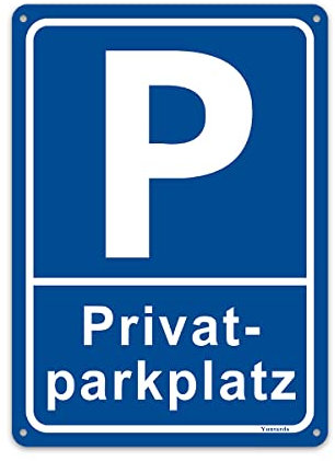PrivatParkplatz Schilder,Parken verboten Schild 30 x 20 cm aus dauerhaft Alu mit UV-Schutz Wetterfest Parken verboten Schild