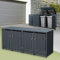 ML-Design Box pour 4 Poubelles, 240L, 264x80x116,3 cm, en Acier, Anthracite, Résistant aux Intempéries, Habillage de Poubelle avec Couvercle Rabattable/4 Portes, Conteneur Abri Hangar Cache-Poubelle