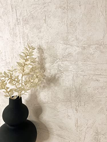 NEWROOM Papier peint Beige Couleur Unie Intissé - Moderne Crème Sable Structure Monochrome Industriel