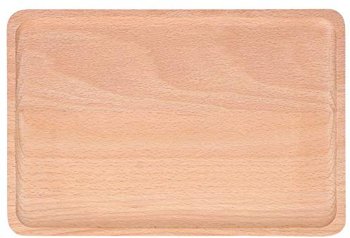 Vassoio di Servizio, Piatti da Dessert Rettangolari, Piatto di Legno di Faggio per Cibo Colazione Snack Frutta Organizzatore Soggiorno Decorazione, Pulizia Facile(30 * 20 * 2)