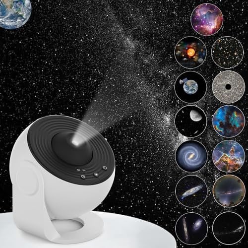 OLKIEQZ VanSmaGo Galaxy-Projektor, 12-in-1 Planetarium-Star-Projektor, realistischer Sternenhimmel-Nachtlicht, mit Solar-System