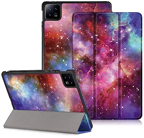 DINGGUAGUA Case for Xiaomi Pad 6/Xiaomi Pad6 Pro 11 Inch 2023, Slim Stand Hard Back Shell Cover with Auto Wake/Sleep,Galaxy