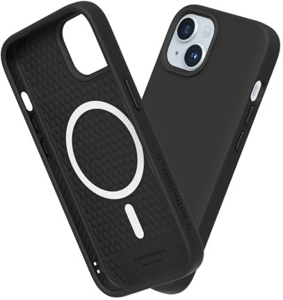 RhinoShield Case kompatibel mit [iPhone 15] | SolidSuit - MagSafe-kompatibel -Stoßdämpfende & schlanke Schutzhülle mit Premium Finish - 3.5 Meter Fallschutz - Schwarz