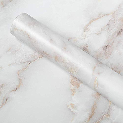 Homein Marble Sticky Back Plastic Roll Self Adhesive Paper 44.5x300cm | Waterproof Vinyl Matte Granite Contant Paper for Worktop Covering Kitchen Furniture