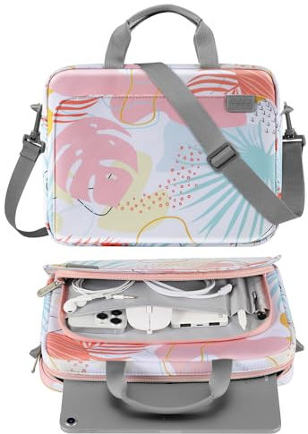 MoKo 9-11 Inch Tablet Sleeve Case, Protective Handle Shoulder Bag Fits New 11-inch iPad Pro M4/iPad Air M2 2024, iPad Air 5/4th 10.9, iPad 10th Gen. 10.9, iPad 9/8/7th 10.2, Tab S8/S9 11,Tropical Leaf