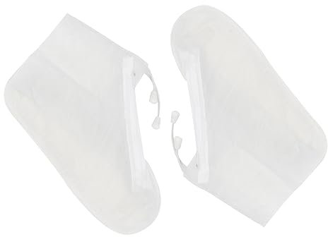 UKCOCO 1 Paio Copriscarpe Stivali Da Pioggia Stivali Di Gomma Stivali Da Pioggia Trasparenti Copriscarpe Addensato Antiscivolo Bicicletta Bianca Pvc Cover Protettiva Uomini e Donne