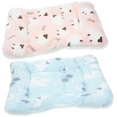 Ipetboom 2st Kleintier-bettmatte Schlafbettmatte Kaninchenbett Meerschweinchen-bettmatte Igelkäfigpolster Hamsterbettmatte Warmes Fleece-isomatte Warme Unterlage Herbst Und Winter Stoff