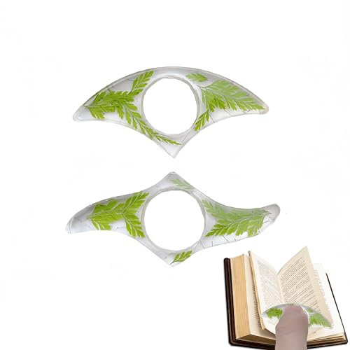 TINGWEN 2 Stück Buchseitenhalter zum Lesen getrocknete Lesen Seitenhalter Buchöffner Buchseitenhalter Lesezeichen aus Daumenring Bücher Zubehör Für Buchliebhaber Literatur Lehrer (#1)