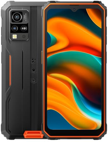 Blackview IP68 Outdoor Handy Ohne Vertrag BV4800, 6GB+64GB(1TB Erweiterung), 6.56'' HD+ 120Hz, ArcSoft® 13MP+5MP, Android 13 Dual SIM Wasserdichtes Smartphone, Fingerabdruck, GPS NFC Orange