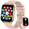 Smartwatch Damen Herren mit Telefonfunktion/Message Reminder, 80+ Sportmodi IP68 Wasserdicht Fitnessuhr, 1,96 Smart Watch, Sportuhr mit Puls-Schlaf-Monitor Schrittzähler, Uhr für Android iOS(Rosa)