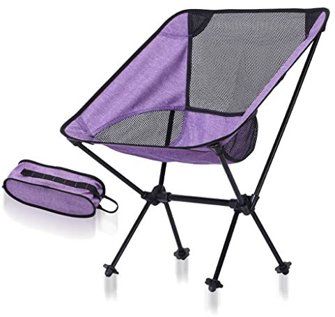 GONGGUJ Outdoor-Camping-Klappstuhl, Ultraleicht, tragbar, Luftfahrt-Aluminium, Angeln, Strand, Picknick, Mondstuhl (Farbe: Argento, Größe: 53 35 67 cm) (Argento 533567 cm)