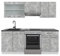 Vicco Küchenzeile R-Line, Küchenblock, Beton/Weiß, 200 cm, AP Anthrazit