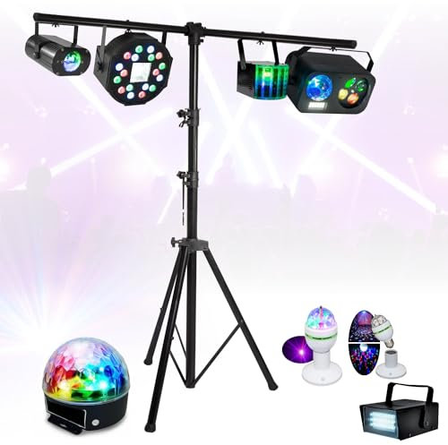 Ibiza - Ibiza Light Tragbares Lichtpaket – 7 Spiele Licht DJ Mobile Animation Sono Projektor PAR Strobe Effekt Derby Astro Abend