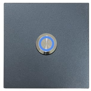 KTC-Home PREMIUM Türklingel Anthrazit - LED Drucktaster Blau - Größe: 9x9cm - RAL 7016 - UV & Witterungsbeständig - Pulverbeschichtet